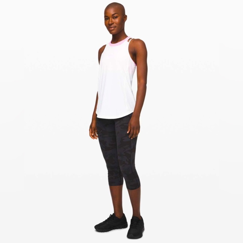 Lululemon | Fast and Free Crop II 19" Incognito Camo Multi Grey Sz 6 Yoga Active